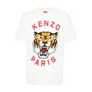 Kenzo Ekologisk Vit Tiger Print T-shirt White, Dam