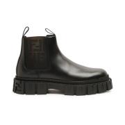 Fendi Lyxiga Chelsea Sneakers Svart/Brun Black, Herr