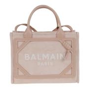 Balmain Nude Crossbody Väska Elegant Läderinsatser Beige, Dam