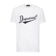 Dsquared2 Logotyp Tryck Vit T-shirt Lätt Jersey White, Herr