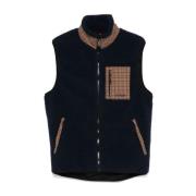 MC2 Saint Barth Blå Stickad Gilet med Dragkedja Blue, Herr