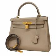 Hermès Vintage Pre-owned Laeder handvskor Beige, Dam