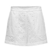 Only Vita Bomulls Casual Shorts Kvinnor White, Dam