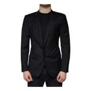 Dolce & Gabbana Svart Slim Fit Blazer Martini Stil Black, Herr