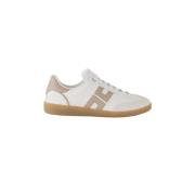 Elisabetta Franchi Ivory/Greige Läder Sneaker White, Dam