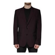 Dolce & Gabbana Burgundy Slim Fit Klänning Blazer Red, Herr