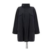 Maison Margiela Quiltad Bomullsjacka med Flera Fickor Black, Dam