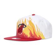 Mitchell & Ness Miami Heat Platt Skärm Keps White, Unisex