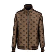 Dolce & Gabbana Logo Dragkedja Jacka Brown, Herr