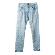 Purple Brand Lyxig Jaquard Print Denim Jeans Blue, Herr