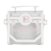 Balmain B-Buzz 23 väska i genomskinlig PVC White, Dam