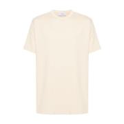 Off White Avslappnad Bomull T-shirt Beige, Herr