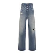 MM6 Maison Margiela Blå Denim 5-fickorsbyxor Blue, Dam