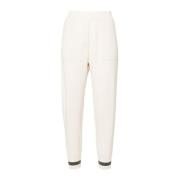 Brunello Cucinelli Cashmere Stickade Byxor White, Dam