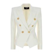 Balmain Vit Viskosblazer White, Dam