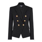 Balmain Klassisk 6-knappjacka Black, Dam