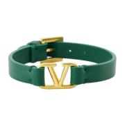 Valentino Garavani VLogo Läderarmband Grön Höst-Vinter 2024 Green, Her...