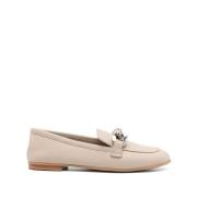 Casadei Beige Platta Gummisula Läderinnersula Beige, Dam