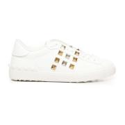 Valentino Garavani Vita Studded Sneakers Snörning Rund Tå White, Herr