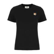 Maison Kitsuné Avslappnad Bomull T-shirt för Män Black, Dam