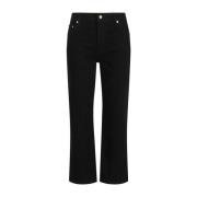 Tory Burch Cropped Flare Denim Byxor Black, Dam