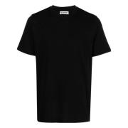 Jil Sander Svart Crew-Neck T-shirt Black, Herr