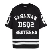 Dsquared2 T-shirt med logotyp Black, Dam