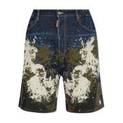 Dsquared2 Måla effekt shorts Blue, Herr