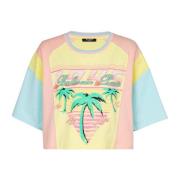 Balmain T-shirt med palmträd Signature-tryck Multicolor, Dam