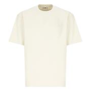 Autry Ivory Bomull T-shirt med Crew Neckline Beige, Herr