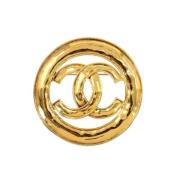 Chanel Vintage Pre-owned Metall broscher Yellow, Dam