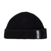 Moschino Bomullskeps med logopatch Black, Unisex