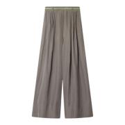 Mes Demoiselles Taupe Randig Wide Leg Byxor Gray, Dam