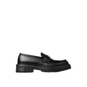 Jimmy Choo Eleganta lädermokasiner med diamantfinish Black, Dam