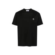 Stone Island Lätt Jersey Bomull T-shirt Rak Hem Black, Herr