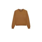 Saint Laurent Bomull Rund Hals Broderad Sweatshirt Brown, Herr