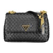 Guess Svart Crossbody Kedjetaske med Intern Ficka Black, Dam