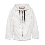 Max Mara Vit Vattenavvisande Huva Jacka White, Dam