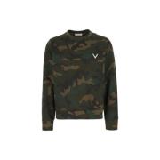 Valentino Camouflage Bomull Polyamid Sweatshirt Green, Herr