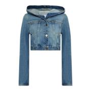 Alaïa Jeansjacka med huva Blue, Dam