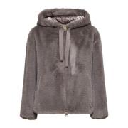 Herno Faux Fur Bomberjacka Duvgrå Gray, Dam