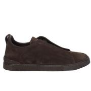 Ermenegildo Zegna Låg Top Triple Stitch Sneakers Brown, Herr