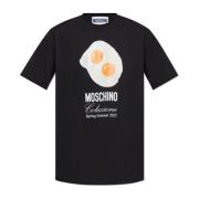 Moschino Tryckt T-shirt Black, Herr