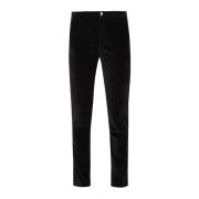 Liu Jo Svarta sammet flare chino byxor Black, Dam