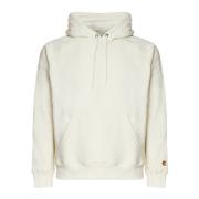 Carhartt Wip Huvtröja Kräm Kängurufickor Långärmad White, Herr