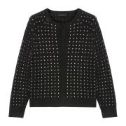 Elena Mirò Stilig Cardigan med Applicerade Stenar Black, Dam