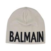 Balmain Broderad ullmössa White, Unisex