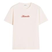 Lanvin Rosa Bouclette Script Logo T-Shirt Pink, Dam