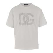 Dolce & Gabbana Bomull Logo Print Crew Neck T-shirt White, Herr