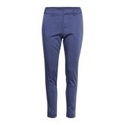 Kaffe Blå Indigo Chino Byxor Stilfull Modell Blue, Dam